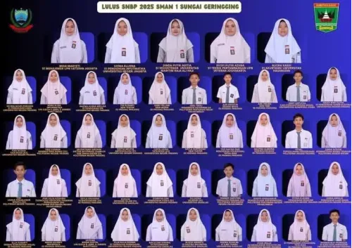 45 Murid SMAN 1 Sungai Geringging Lulus Seleksi Nilai Berdasarkan Prestasi ( SNBP )