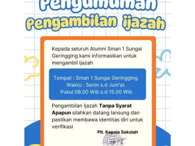 Pengumuman Pengambilan Ijazah