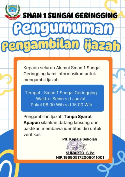 Pengumuman Pengambilan Ijazah