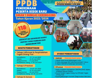 Penerimaan Peserta Didik Baru SMAN 1 SUNGAI GERINGGING 